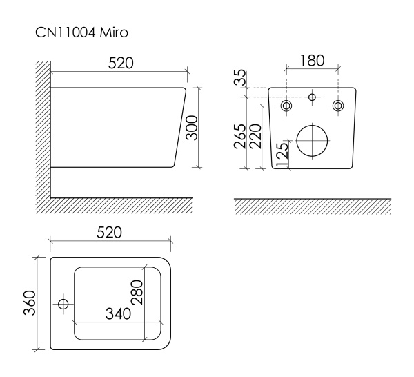 Подвесное биде Ceramica Nova Miro CN11004